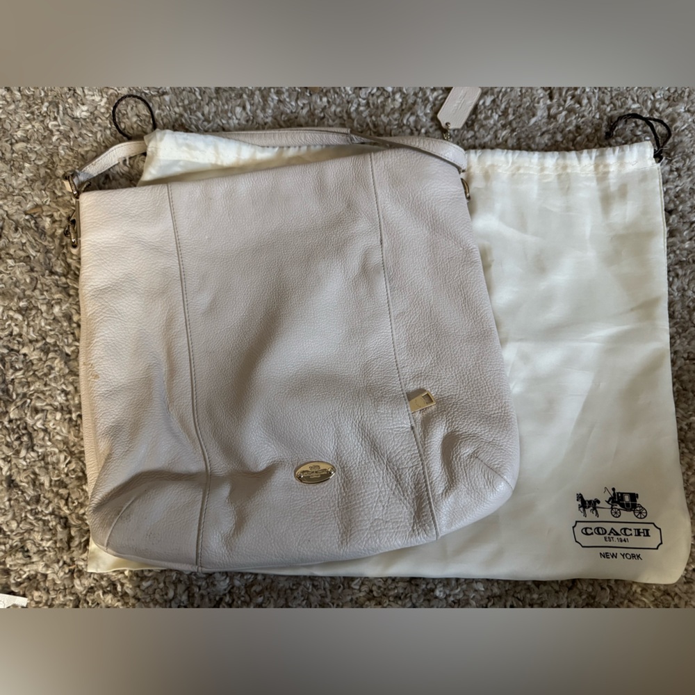 Coach Cream Leather Tote